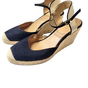 Loft Espadrilles Wedge Size 10 Women's Navy